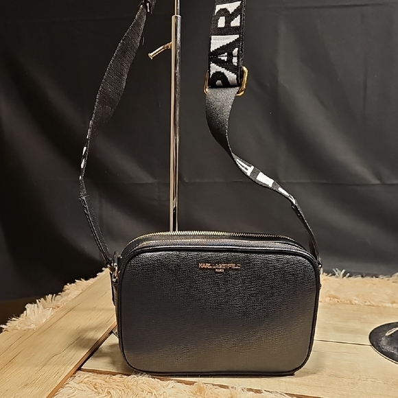 Karl Lagerfeld Handbags - Karl Lagerfeld Black Textured Leather Bag